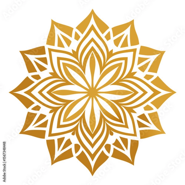 Fototapeta Ornamental Gold Mandala for Upscale Branding or Invitations