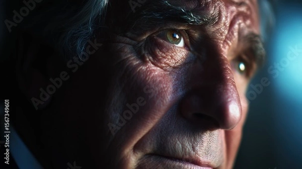 Fototapeta High-Detail Corporate Image of Experienced Professional with Serious Gaze