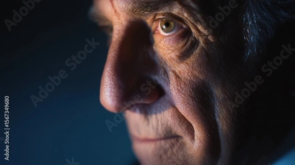 Fototapeta Professional Business Leader with Innovative Expression in Studio Lighting