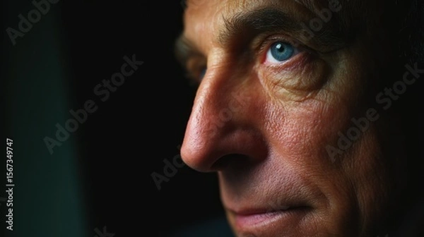 Fototapeta Cinematic Corporate Portrait of Senior Leader with Focused Expression
