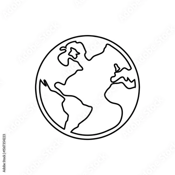 Fototapeta Globe icon vector. Earth sign symbol vector. Planet vector icon illustration isolated on white background
