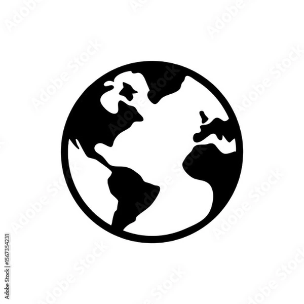 Fototapeta Globe icon vector. Earth sign symbol vector. Planet vector icon illustration isolated on white background