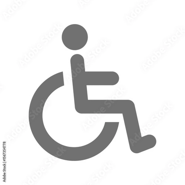 Fototapeta シンプルな車椅子のベクターアイコン_4