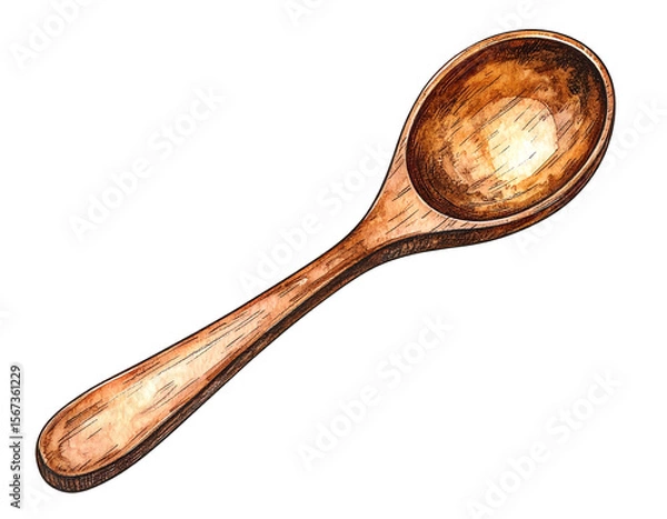 Fototapeta Wooden Spoon Illustration