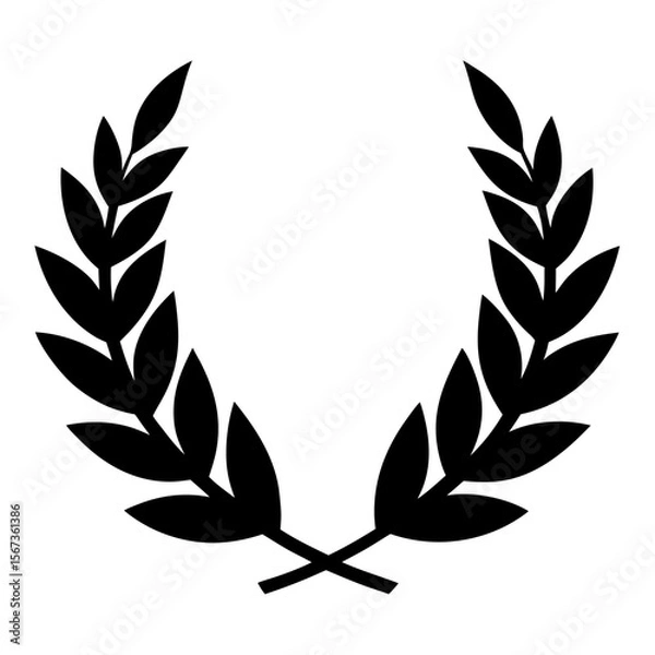 Fototapeta laurel flower silhouette vector illustration on white-background