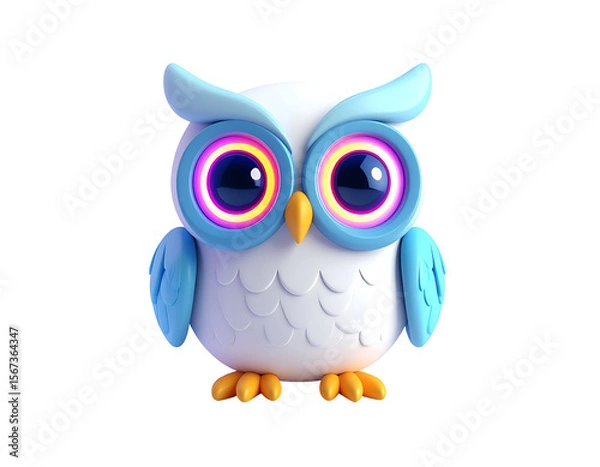Fototapeta Cute 3D Owl Illustration