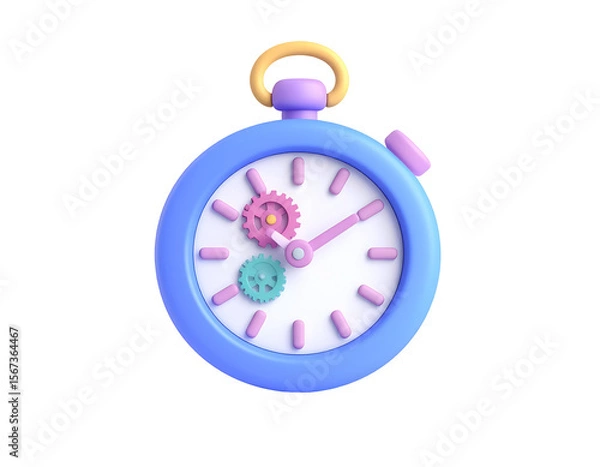 Fototapeta Pastel 3D Stopwatch Illustration
