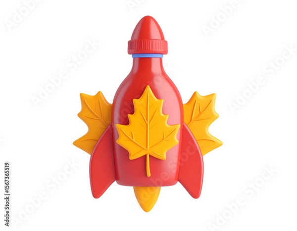 Fototapeta Autumn Rocket 3D Illustration