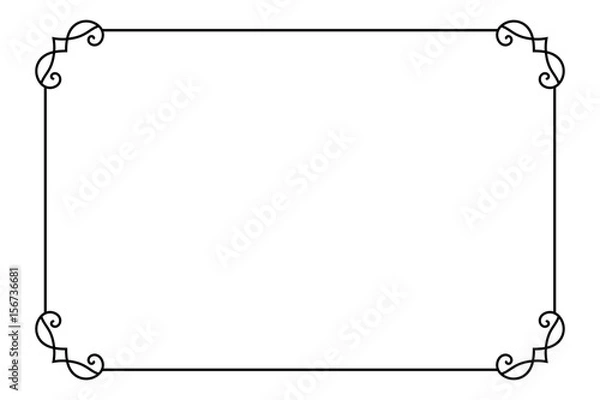Fototapeta Ornamental decorative page frame. Vector Line style border template