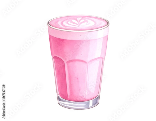 Fototapeta Pink Latte Illustration