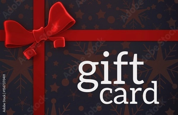 Obraz Gift card with festive bow