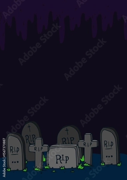 Fototapeta Illustrative image of graveyard