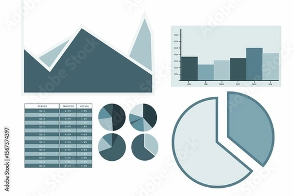 Fototapeta Composite image of various graph chart
