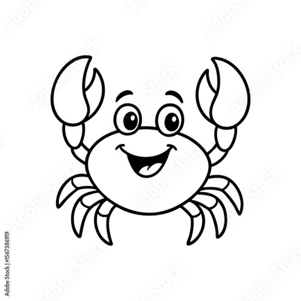 Fototapeta Happy Crab Cartoon