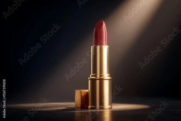 Fototapeta shot of a luxurious lipstick with a bold, minimalistic background