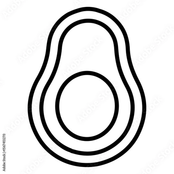 Fototapeta avocado icon flat thin outline art logo