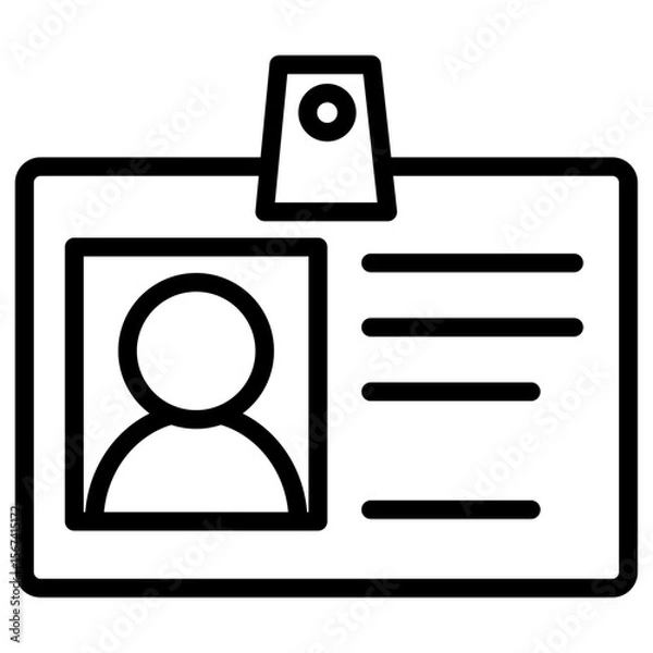 Obraz id icon flat thin outline art logo