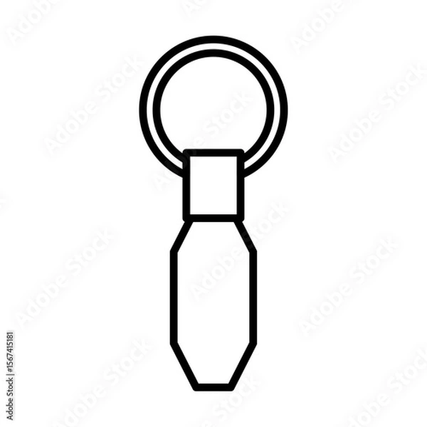 Fototapeta keychain icon flat thin outline art logo