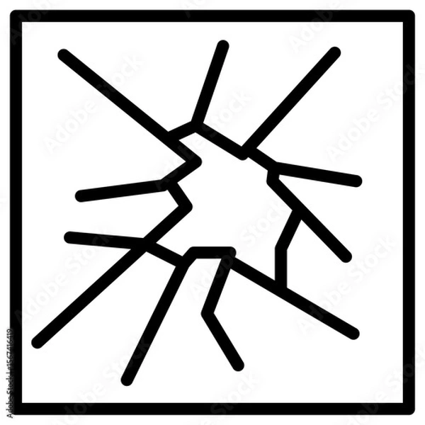 Obraz shatter icon flat thin outline art logo