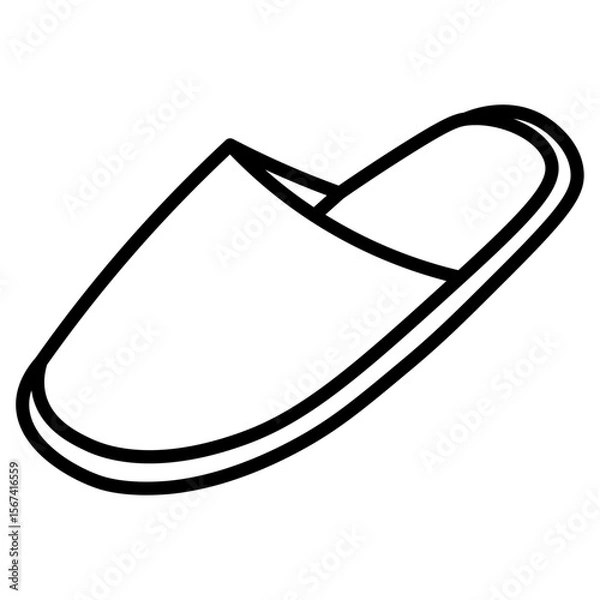 Fototapeta slipper icon flat thin outline art logo