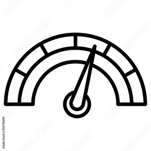 Obraz speed meter icon flat thin outline art logo