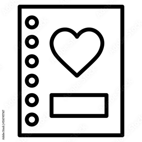 Obraz wedding album icon flat thin outline art logo