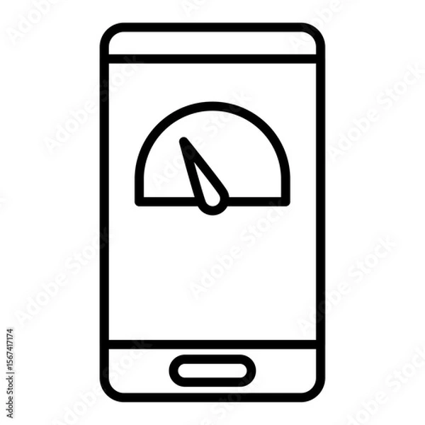 Fototapeta wifi speed icon flat thin outline art logo