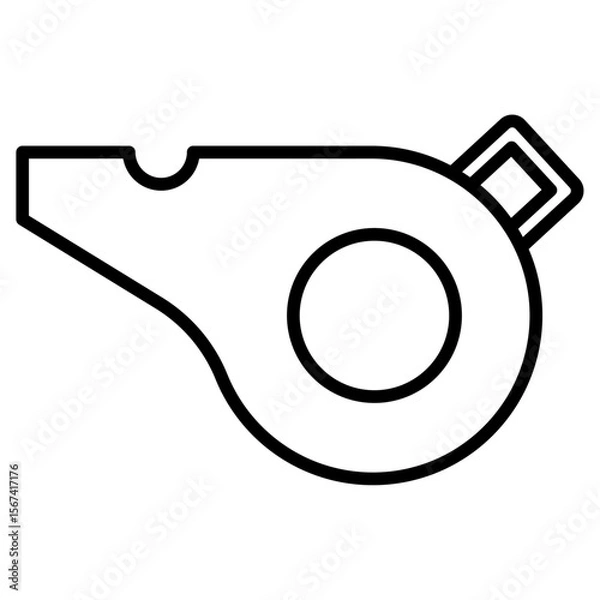 Fototapeta whistle icon flat thin outline art logo