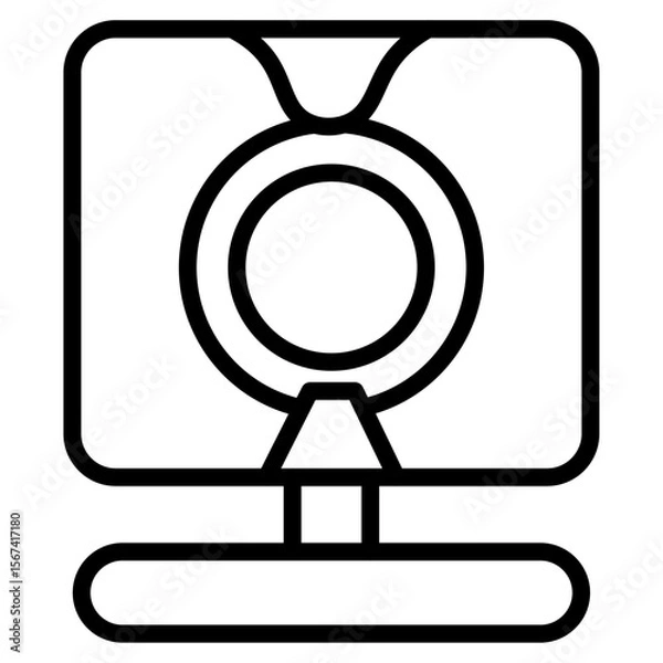Fototapeta web cam icon flat thin outline art logo