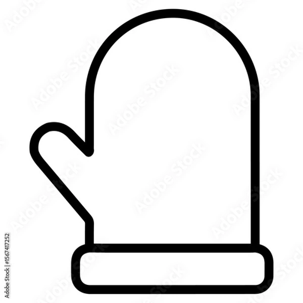 Obraz winter glove icon flat thin outline art logo
