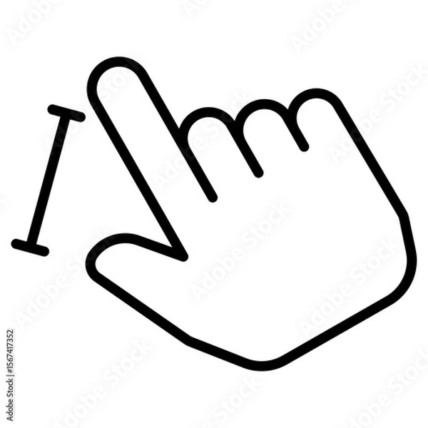 Fototapeta zoom gesture icon flat thin outline art logo