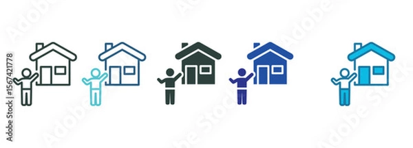 Fototapeta Homeowner Icon Set Multiple Style Of