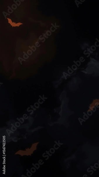 Fototapeta Halloween background with dark cave, bats, spiderwebs, and spooky ambiance. Suitable for Halloween party invitations, social media posts, or website banners.