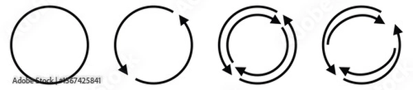 Fototapeta Transfer, swap, exchange, spin, flip concept. Circular arrow editable stroke outline icon isolated on white background flat vector illustration.