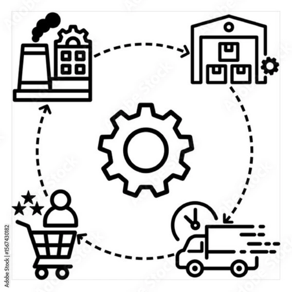 Fototapeta Supply chain management icon