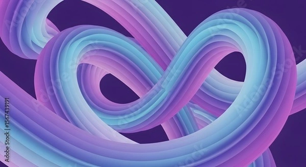 Obraz Fluid abstract artwork with swirling bands of purple and blue