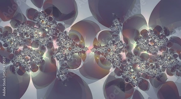 Obraz Fractal render with amorphous shapes and intricate details