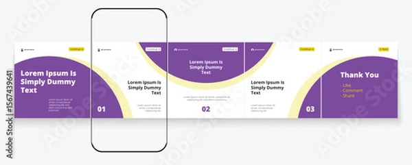 Fototapeta LinkedIn carousel post, social media Instagram carousel post, modern and editable business carousel template design