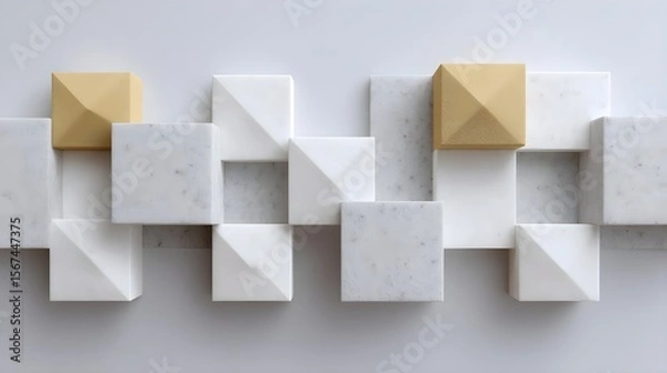 Fototapeta Modern Geometric Marble Tile Design