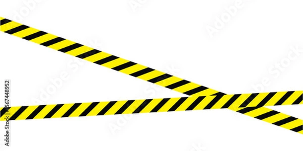 Fototapeta Hazardous warning tape set with seamless black and yellow lines for crime scenes and construction zones. Includes caution signs borders brushes and under construction tape for web safety in eps 10.