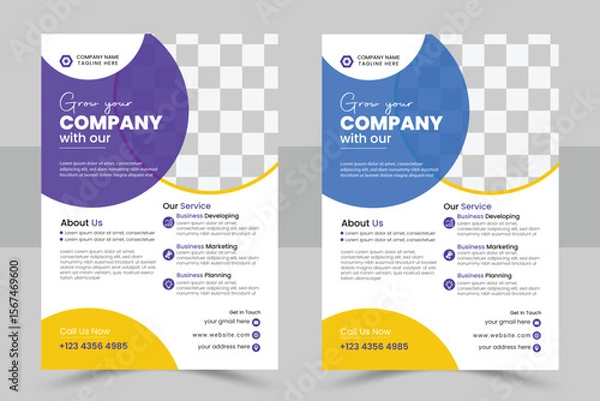 Fototapeta Business Flyer Corporate Flyer Template Geometric shape Flyer Circle Abstract Colorful concepts