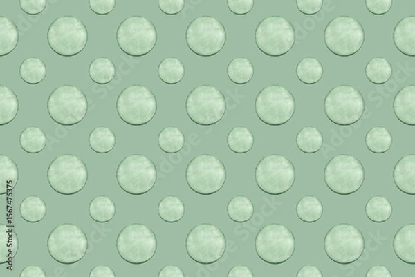 Fototapeta Seamless pattern with watercolor green circles. Abstract watercolor background in mint color.