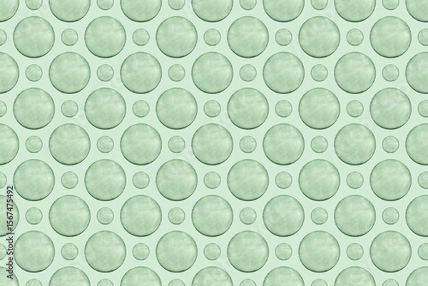 Fototapeta Seamless pattern with watercolor green circles. Abstract watercolor background in mint color.