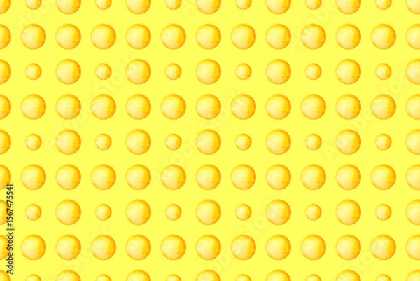 Fototapeta Seamless pattern with watercolor yellow circles. Abstract watercolor summer background.