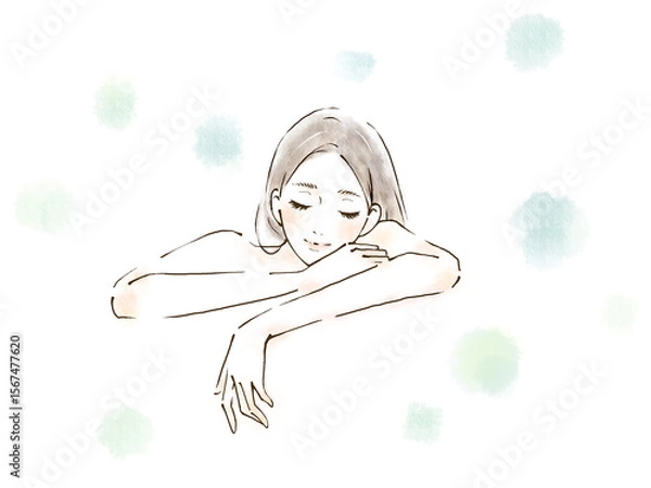 Obraz お風呂に入る女性