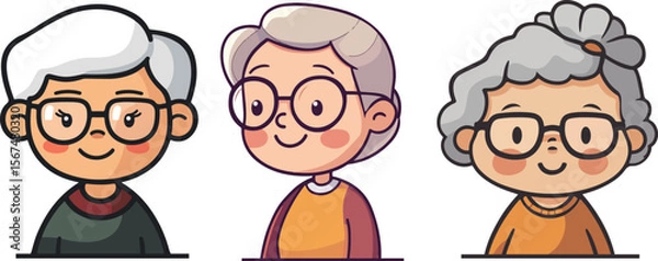 Obraz Cartoon grandma illustration material
