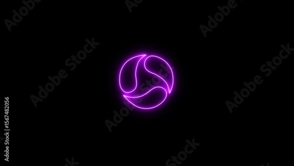 Obraz Reload icon illustration. Neon update arrow and looping arrow icon illustration.