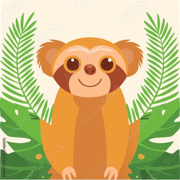 Fototapeta Cute marmoset flat vector
