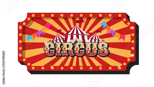 Fototapeta Circus, fun fair, amusement park theme template illustration