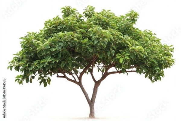 Obraz Diagonal view of guava tree isoleted on white background